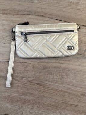 lug Super Metro pouch in Metallic Pebble - NWOT